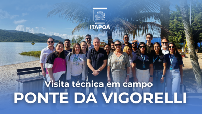 Visita técnica reúne especialistas na praia do Vigorelli para avanço do estudo da ponte sobre a Baía da Babitonga